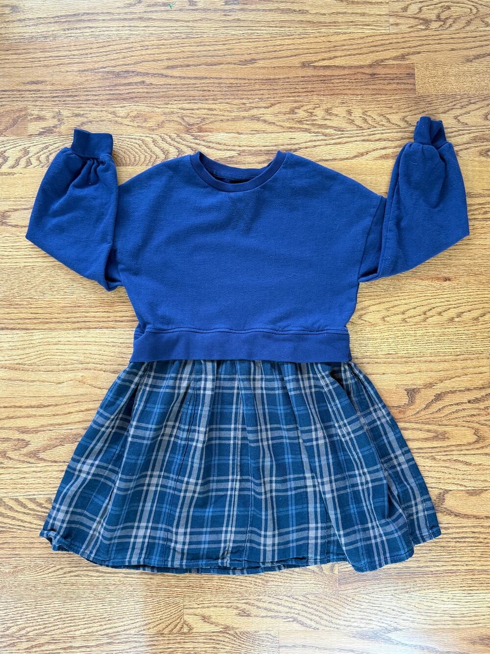 NEXT Girl's 9yrs 100% Cotton Sweatshirt Dress Uniform Plaid Back to School